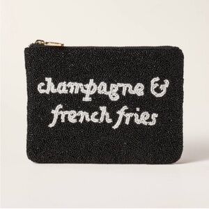 New kate spade x Target Champagne & French Fries Beaded Clutch Limited Edition